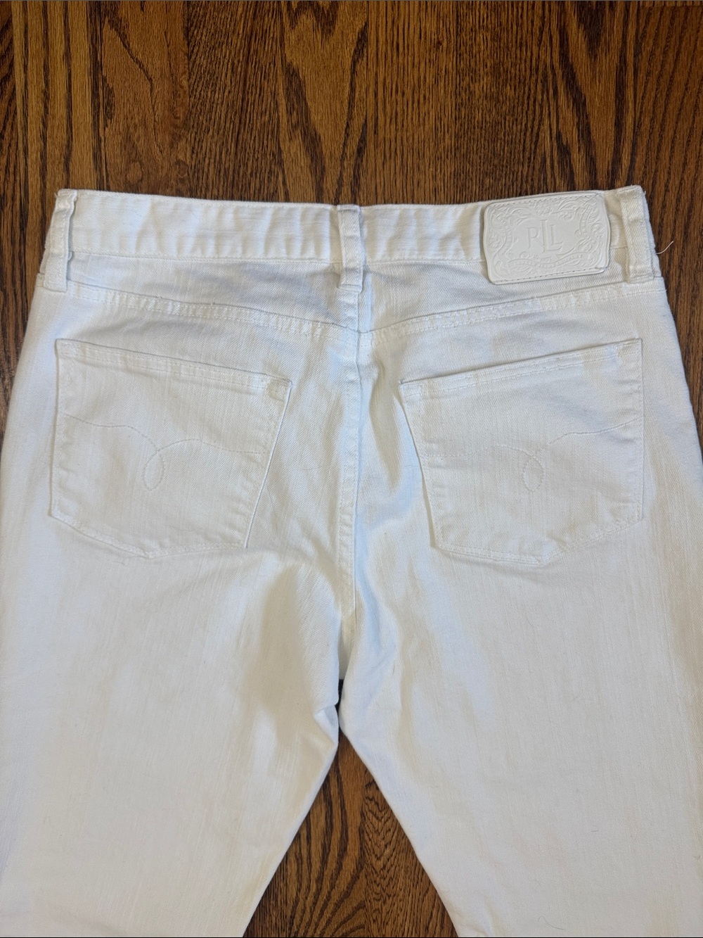Ralph Lauren White Straight Leg Jeans Size 8 Stretch Denim Classic - Picture 6 of 11